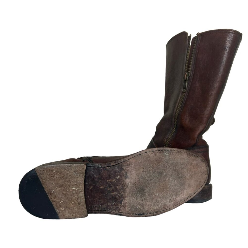 Frye Brown Leather Jayden Moto Boots - Picture 10 of 12